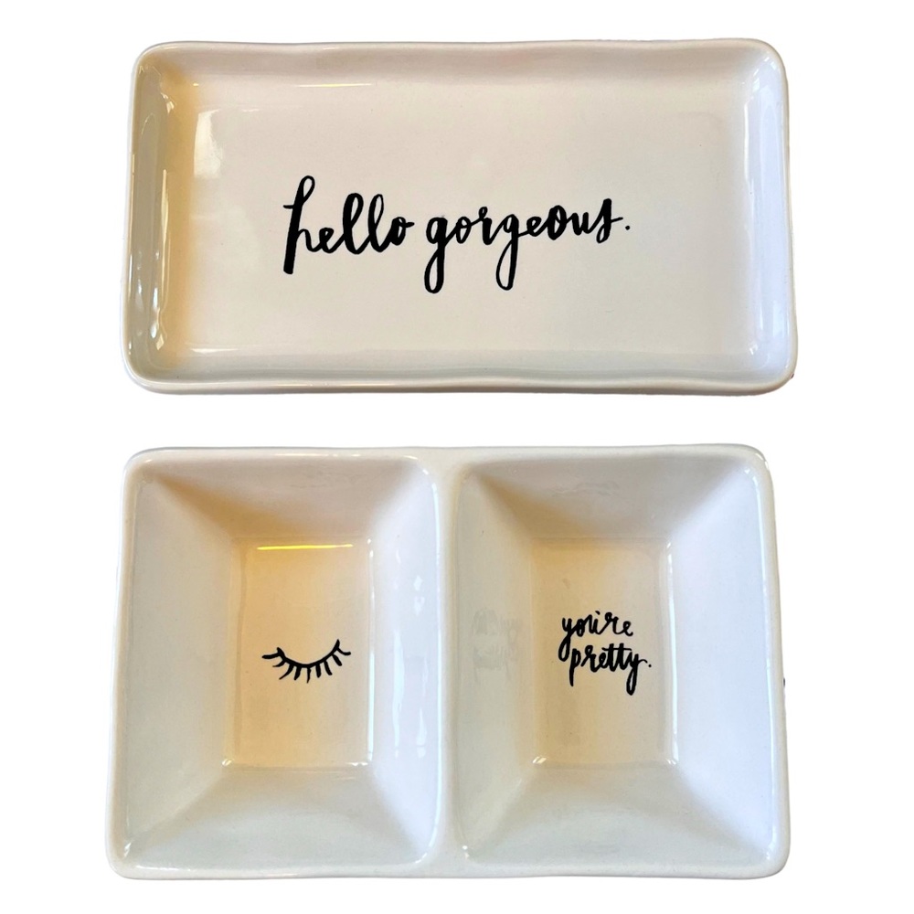 ✨🛍️ Rae Dunn Hello Gorgeous And You’re Pretty Dishes - Picture 1 of 2